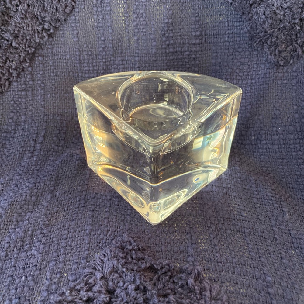 Orrefors Kostaboda Sweden Clear Crystal Candle Holder